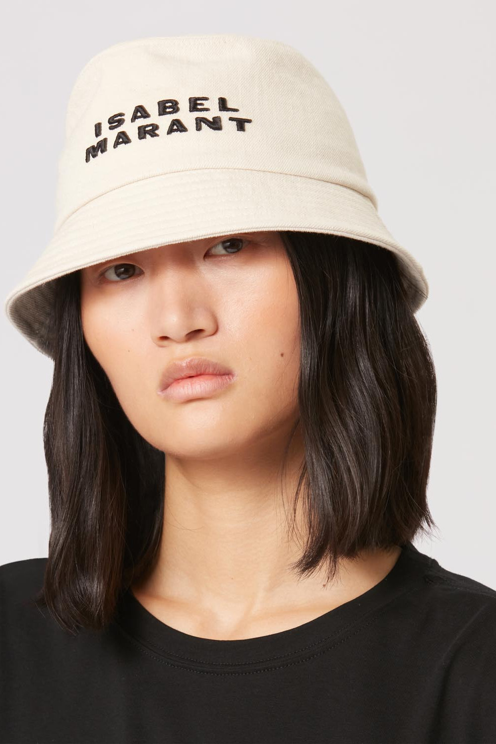 Bucket hat haley mit gesticktem logo - Ecru and black - Woman - 4