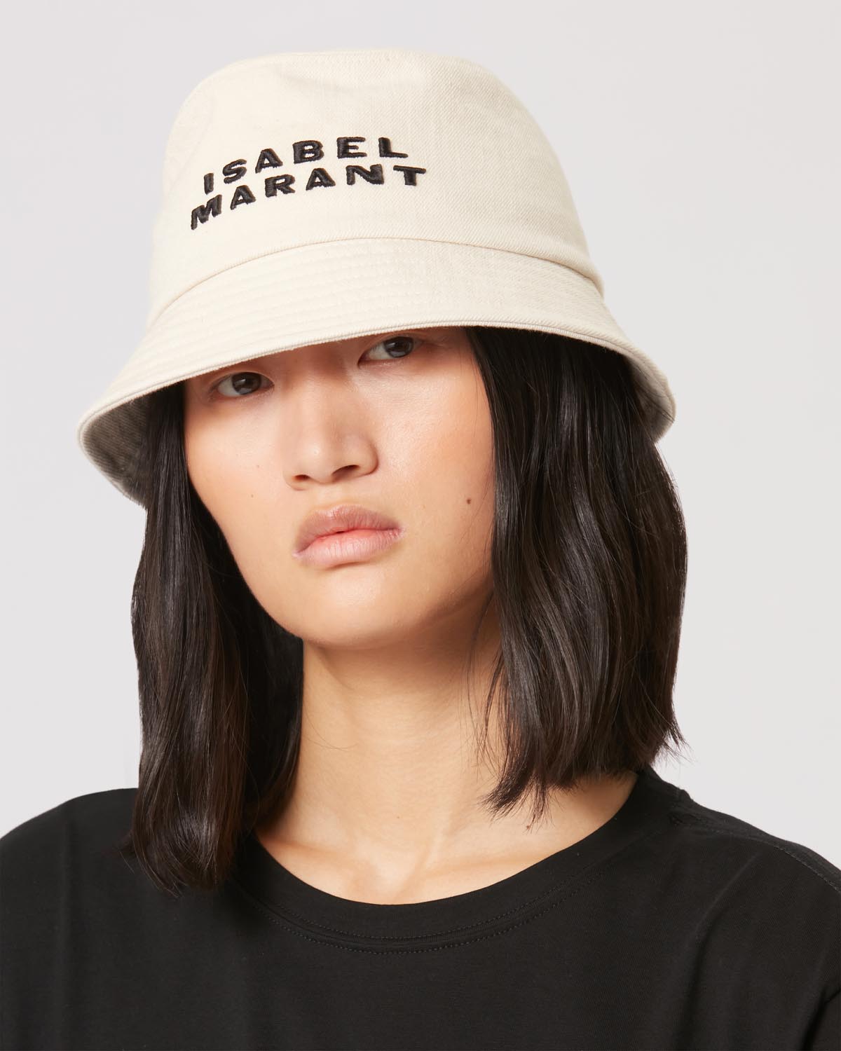Bucket hat haley mit gesticktem logo - Ecru and black - Woman - 4