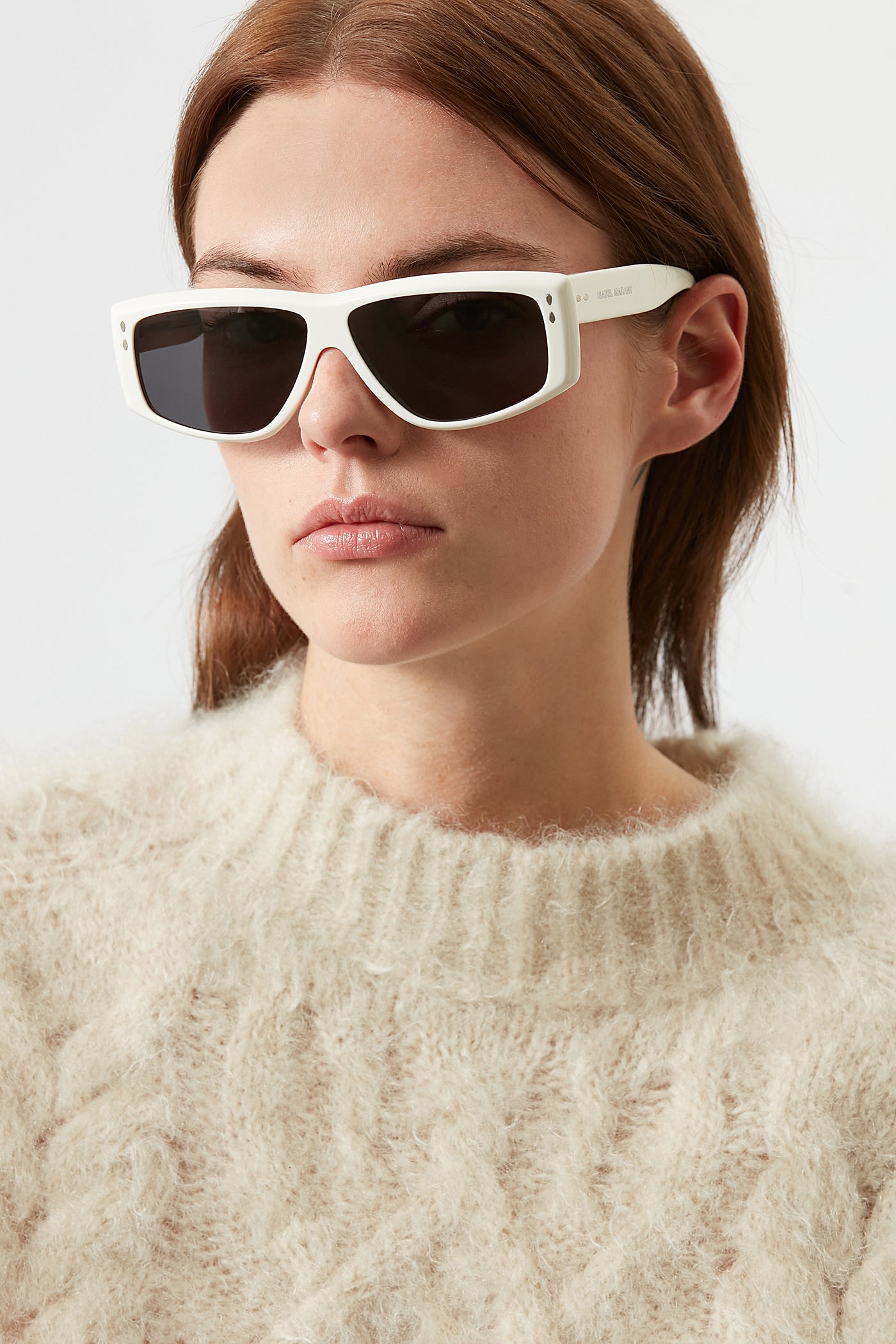 Micky rectangular sunglasses - Ivory-gray - Woman - 2