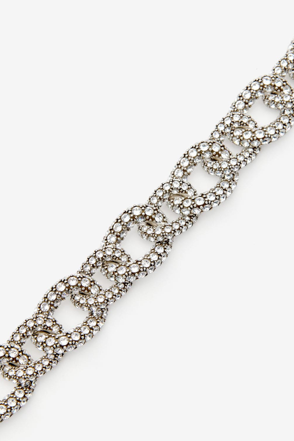 Ras du cou en maillons strassés funky ring - Argenté - Woman - 6