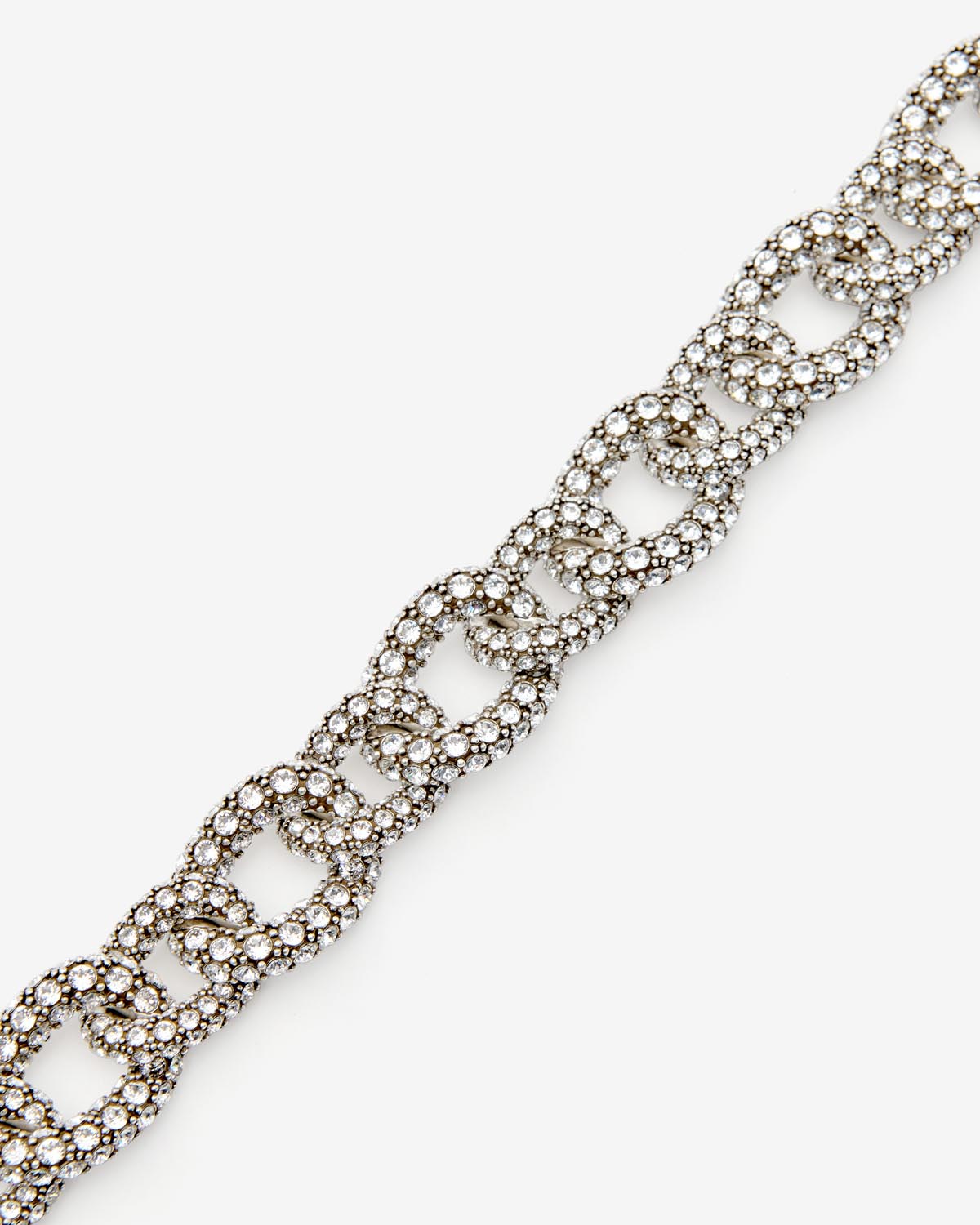 Ras du cou en maillons strassés funky ring - Argenté - Woman - 6