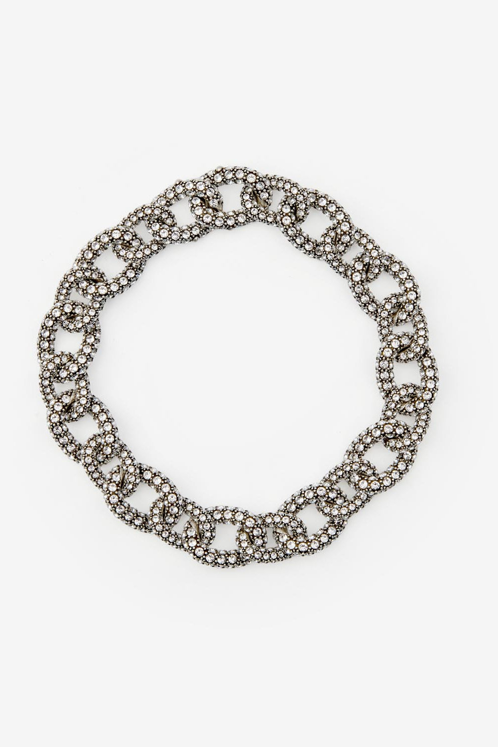 Ras du cou en maillons strassés funky ring - Argenté - Woman - 2