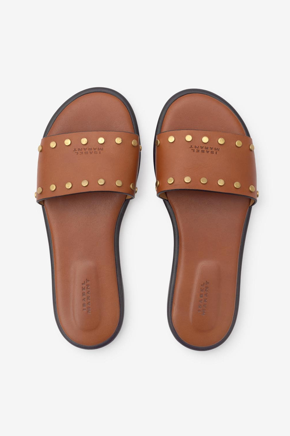 Vikee sandali in pelle con logo - Cognac - Woman - 4