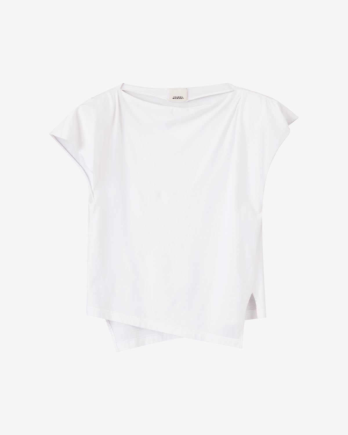 Camiseta asimétrica sebani de algodón - Blanco - Woman - 5
