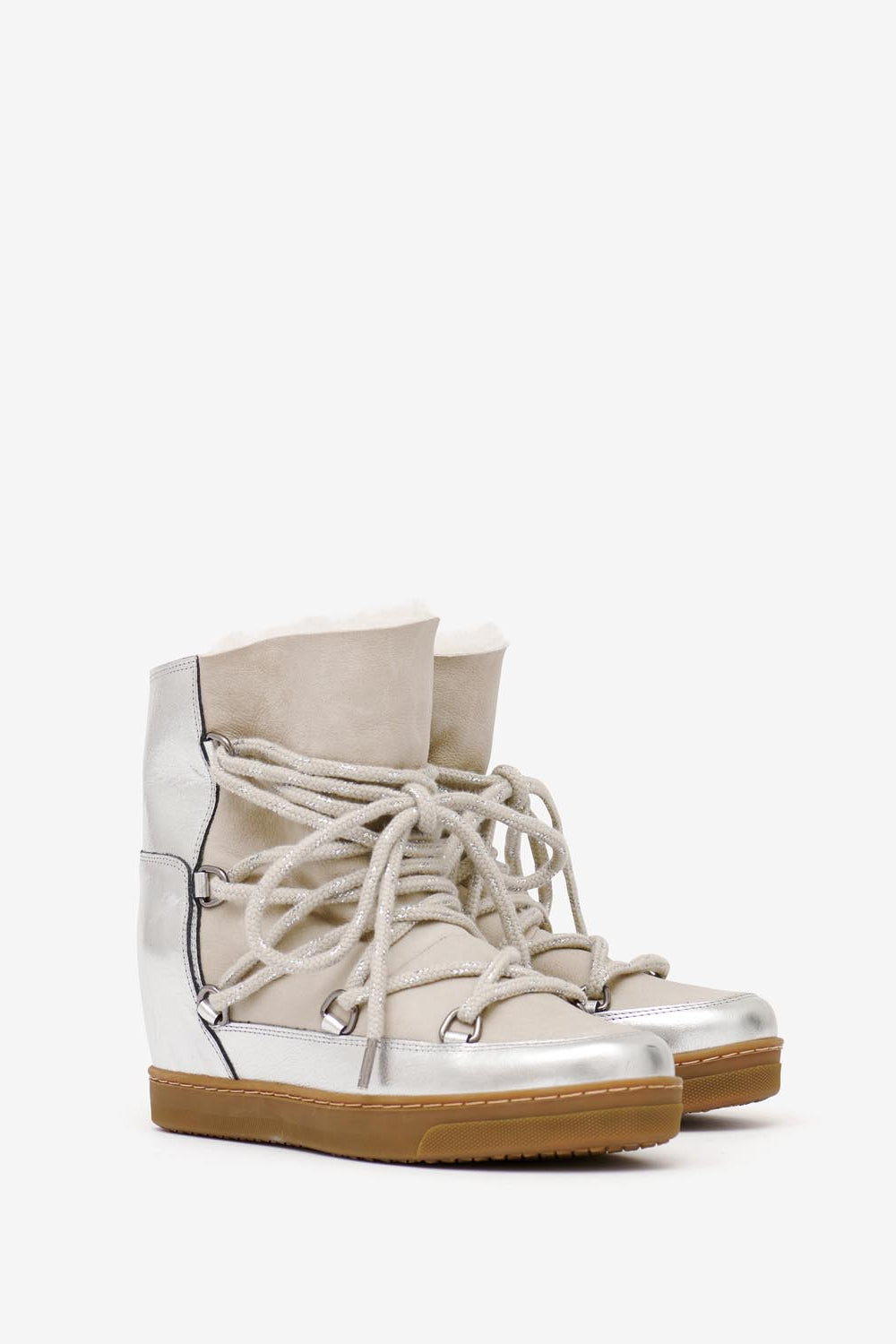 Nowles shearling-lined snow boots - Silver - Woman - 3