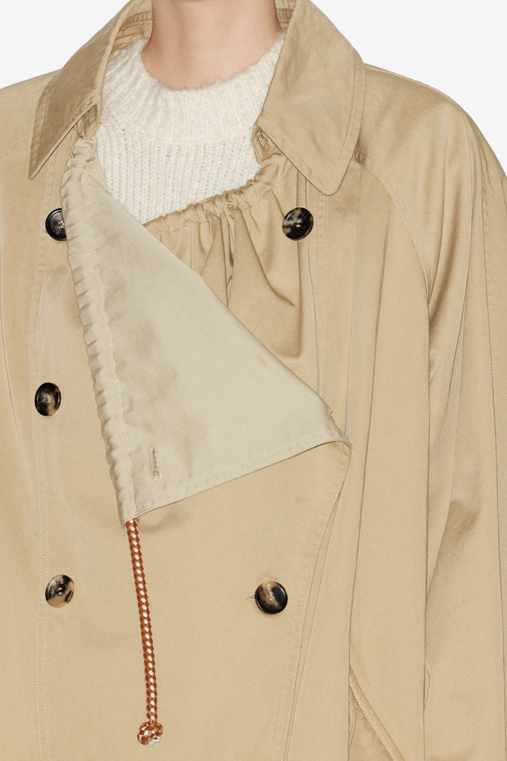 Dusika short cotton trench coat - Beige - Woman - 3