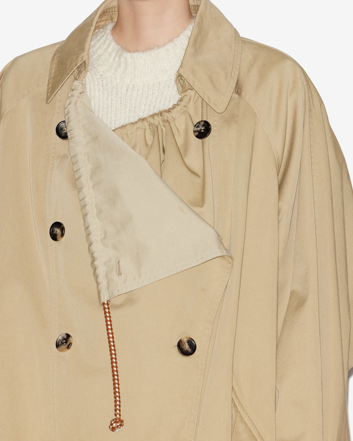 Dusika short cotton trench coat - Beige - Woman - 2