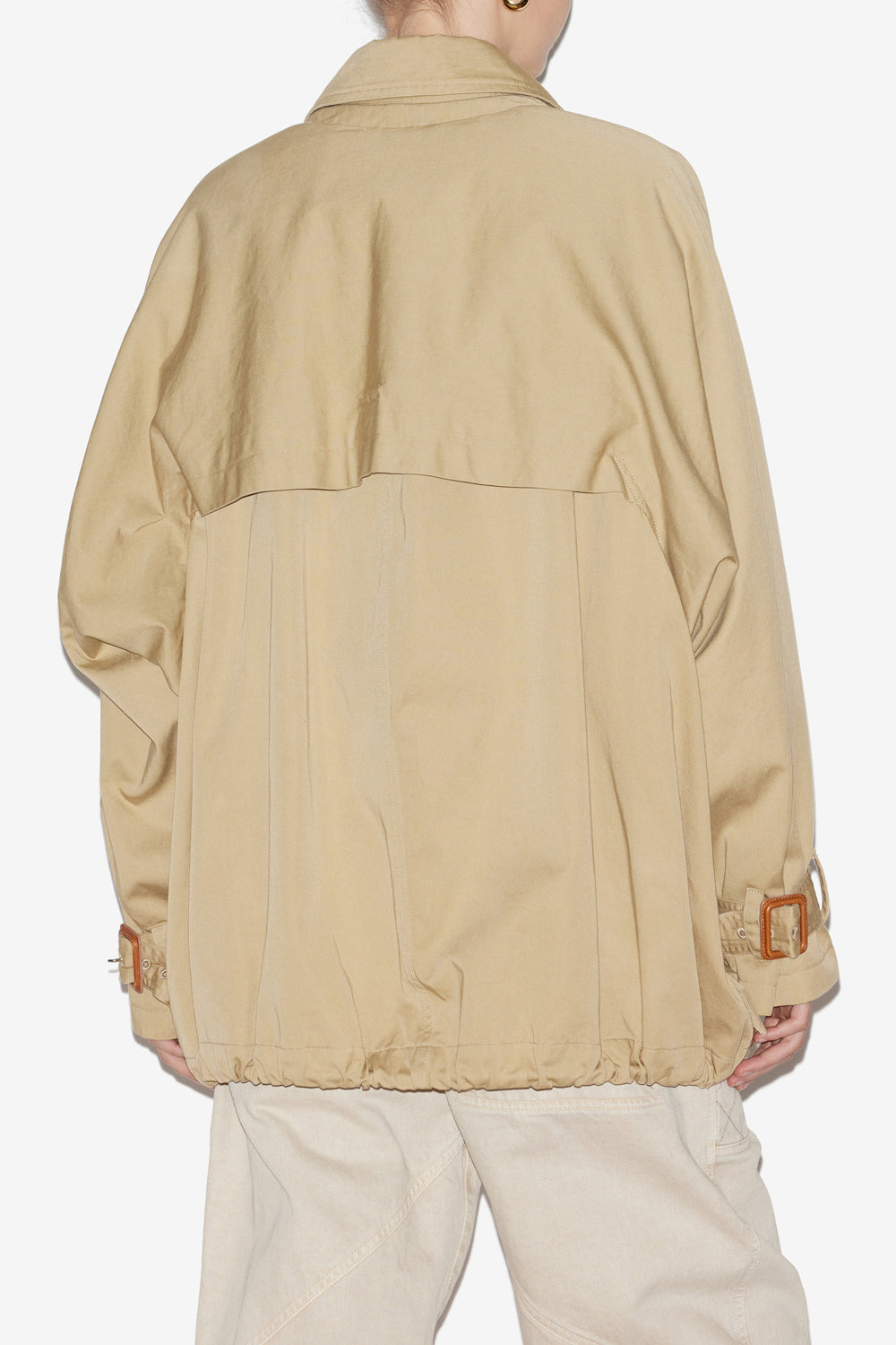 Dusika short cotton trench coat - Beige - Woman - 5