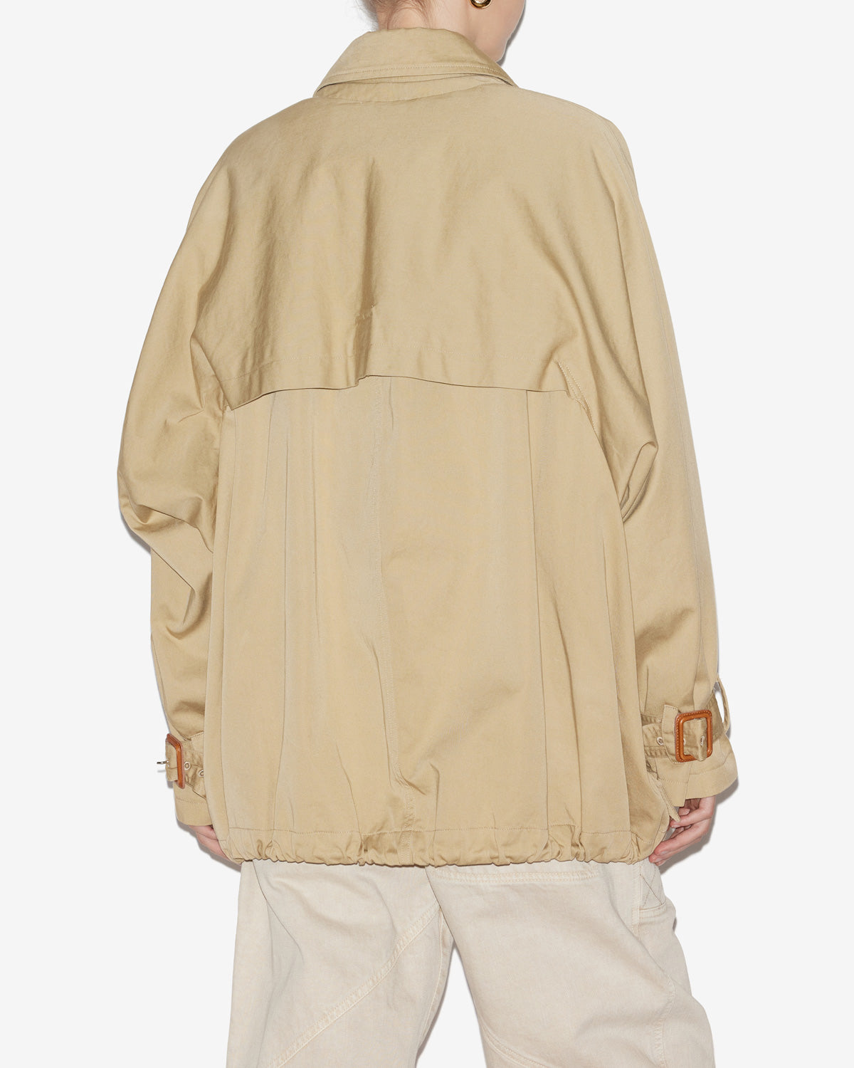 Dusika short cotton trench coat - Beige - Woman - 4