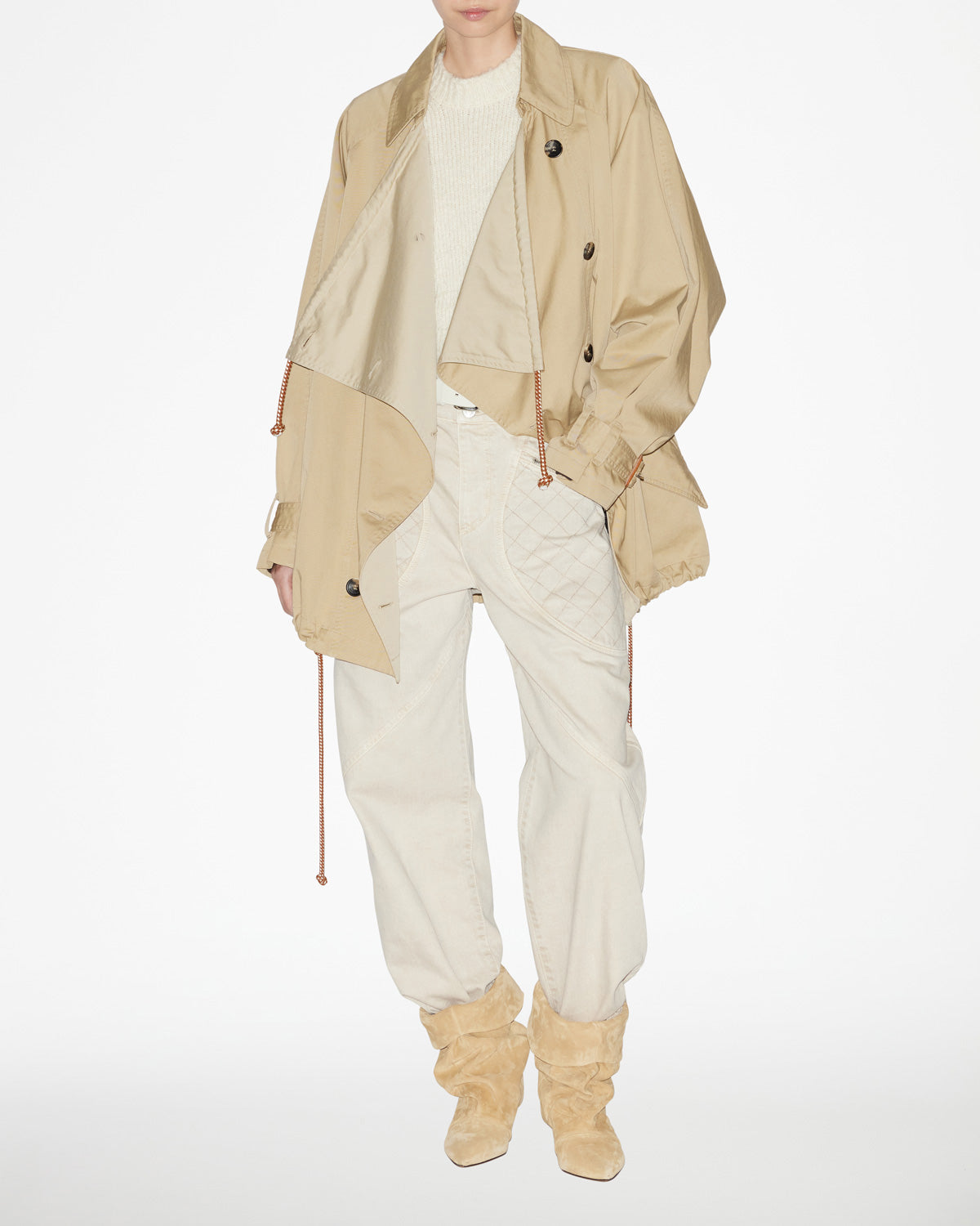 Dusika short cotton trench coat - Beige - Woman - 1