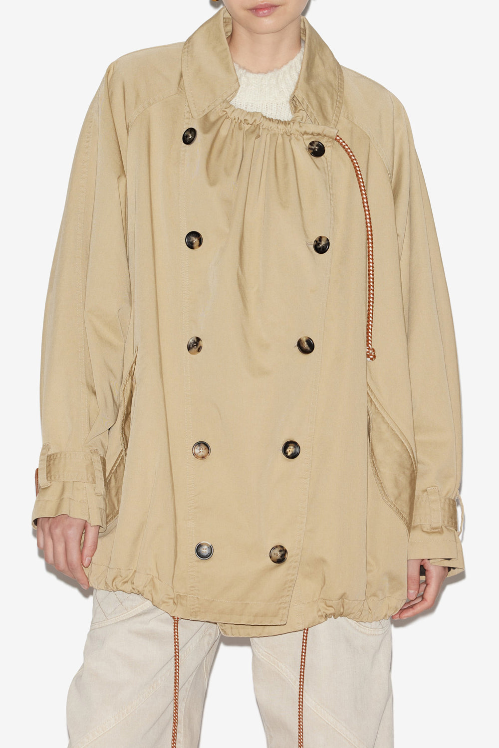 Dusika short cotton trench coat - Beige - Woman - 4