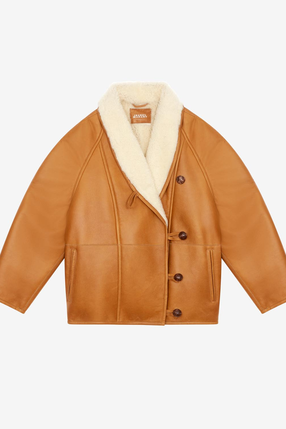 Leather and shearling coat alinae - Natural - Woman - 1