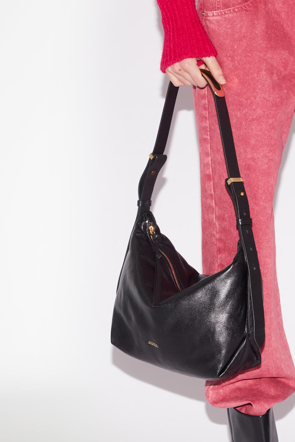 Leyden shoulder bag in soft and supple leather - Black - Woman - 2