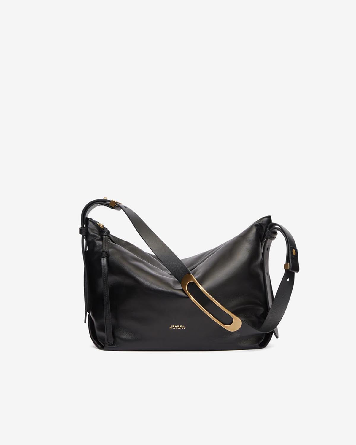 Leyden shoulder bag in soft and supple leather - Black - Woman - 1