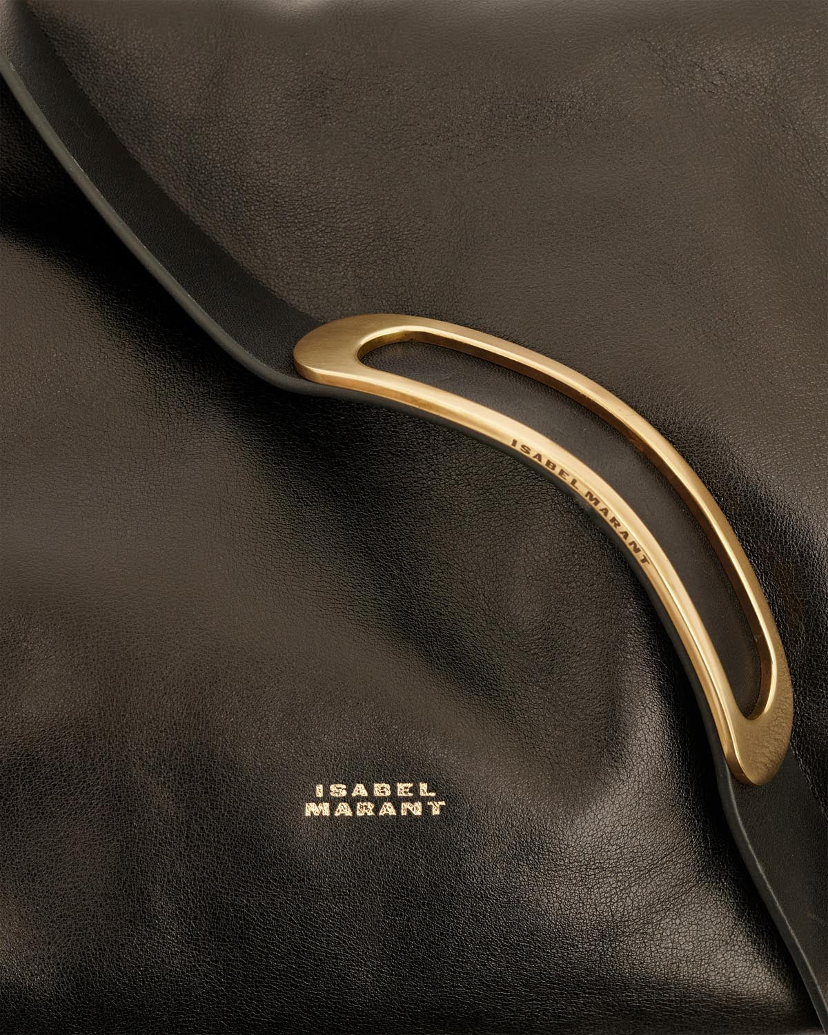ISABEL MARANT Leyden logo-stamp leather shoulder bag - Black