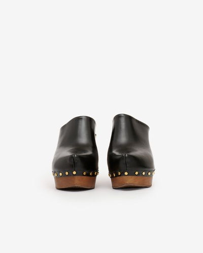 Tsuko heeled leather clogs - 검은색 - Woman - 8