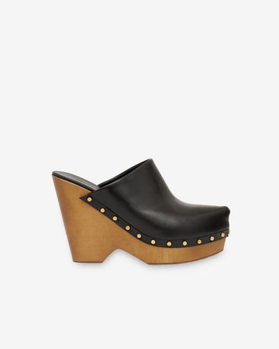 Tsuko heeled leather clogs - 검은색 - Woman - 2