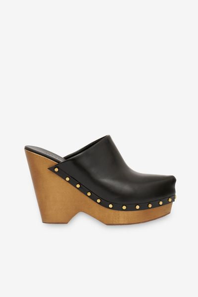 Tsuko heeled leather clogs - 검은색 - Woman - 2