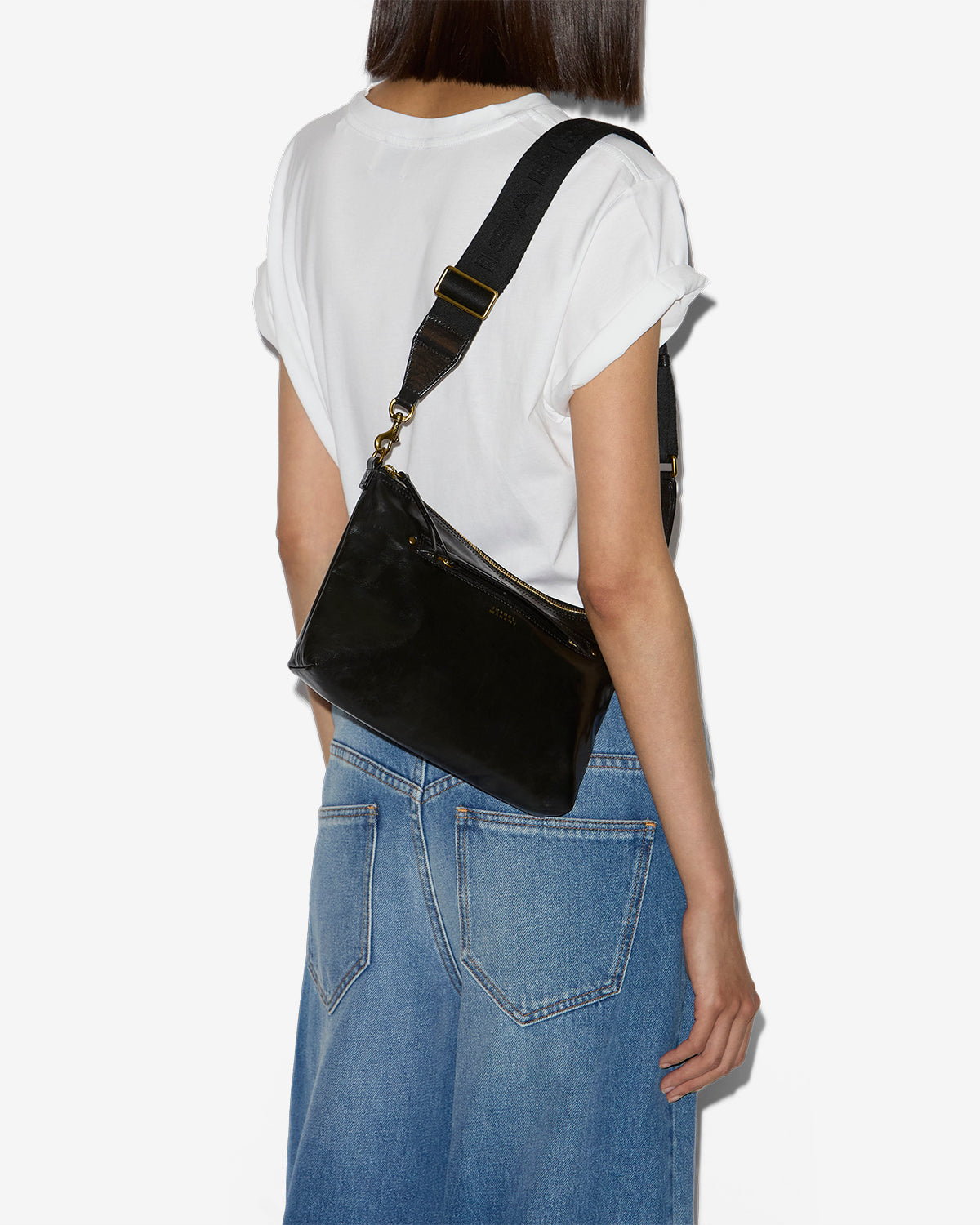 Nessah soft leather shoulder bag - Black - Woman - 7
