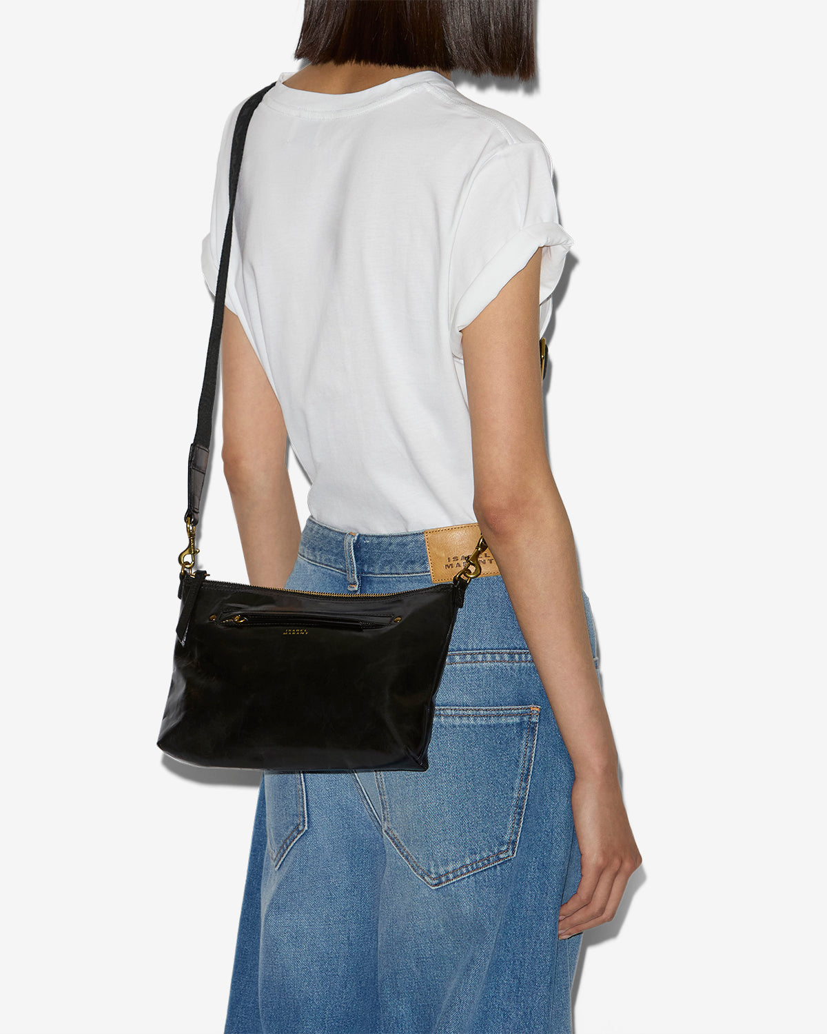 Nessah soft leather shoulder bag - Black - Woman - 8