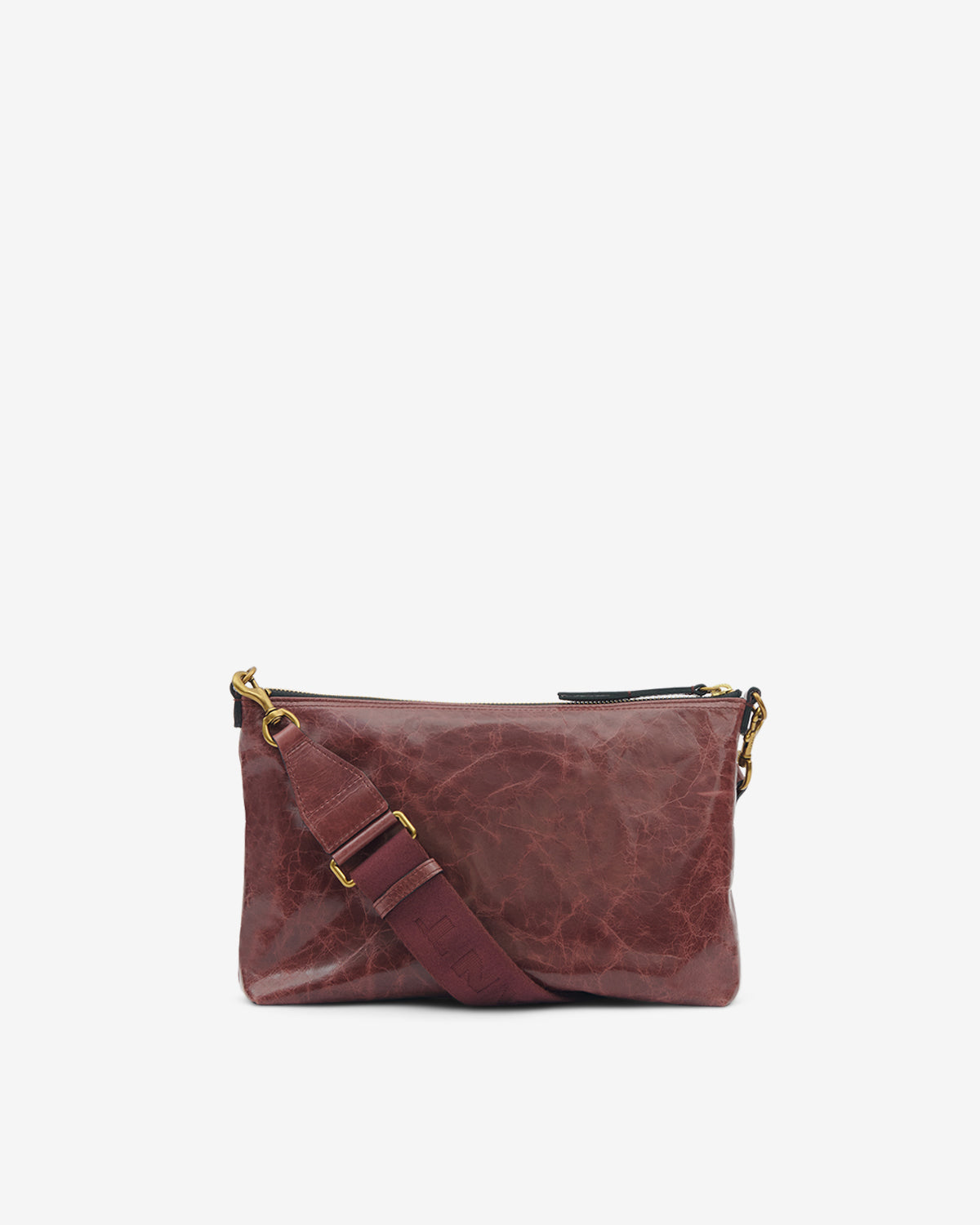 Nessah shiny leather shoulder bag - Grapefruit - Woman - 2