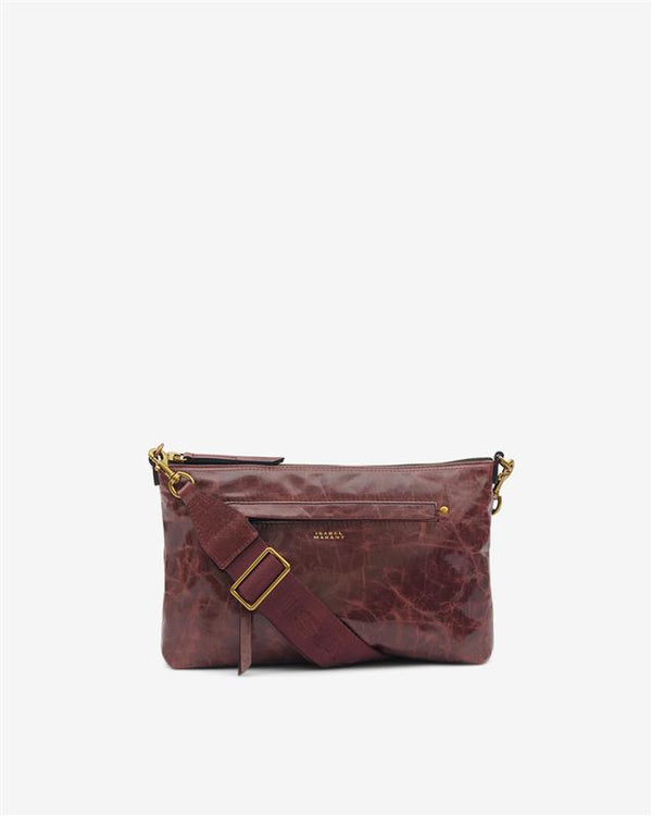 Nessah shiny leather shoulder bag - Grapefruit - Woman - 1