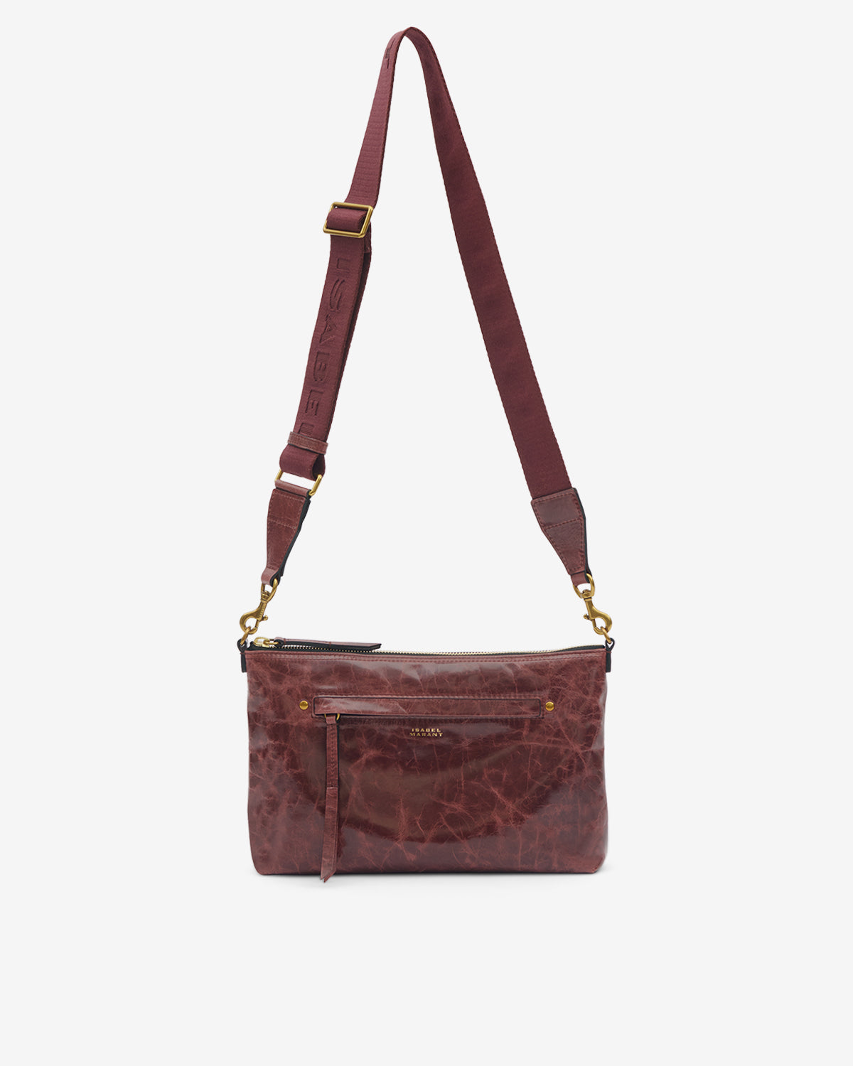 Nessah shiny leather shoulder bag - Grapefruit - Woman - 6