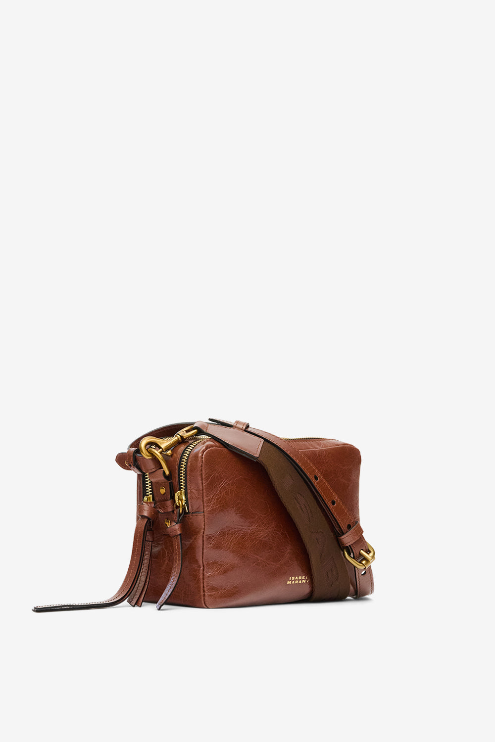 Bolso wardy camera de cuero suave brillante - Chocolate - Woman - 5