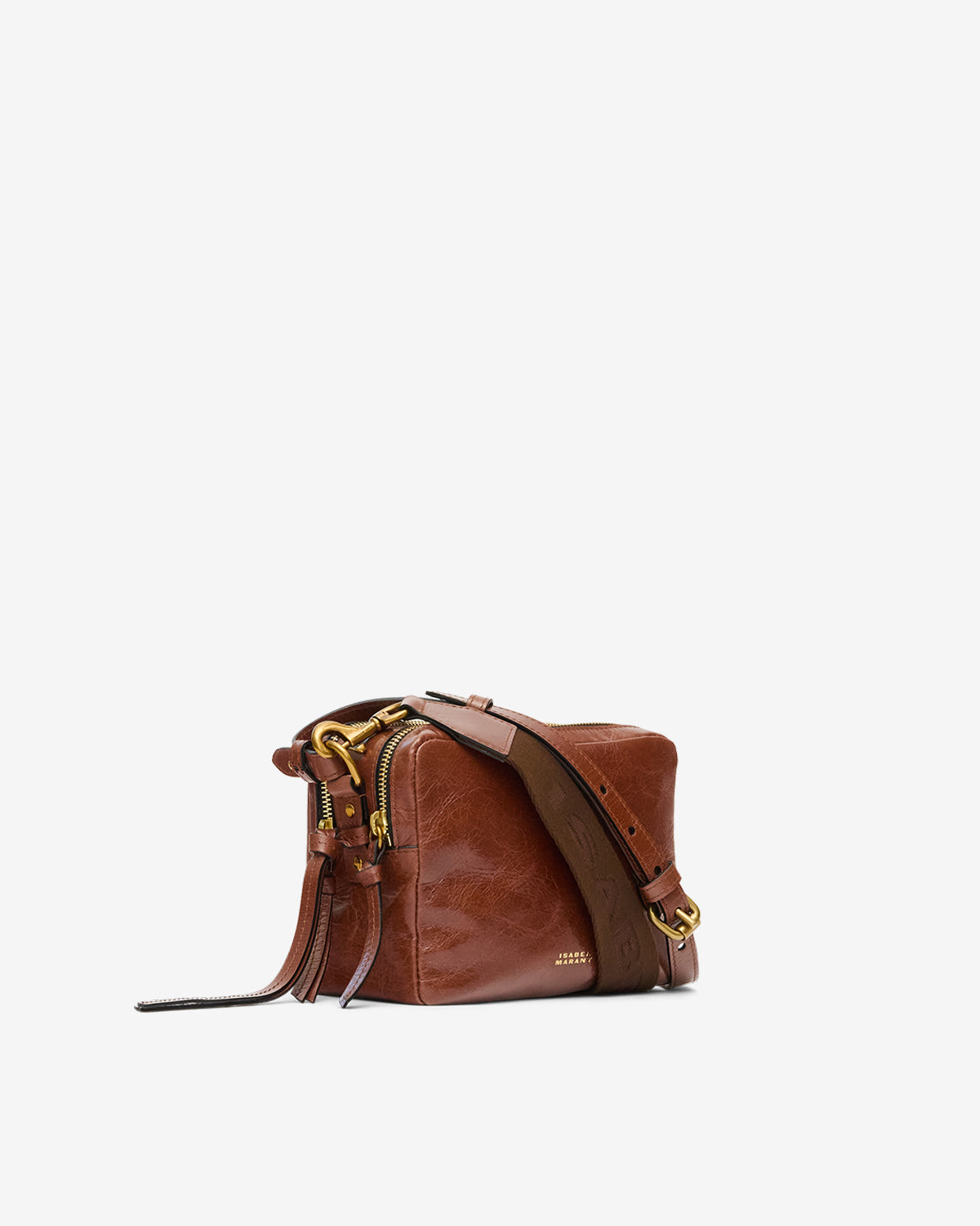 Bolso wardy camera de cuero suave brillante - Chocolate - Woman - 5