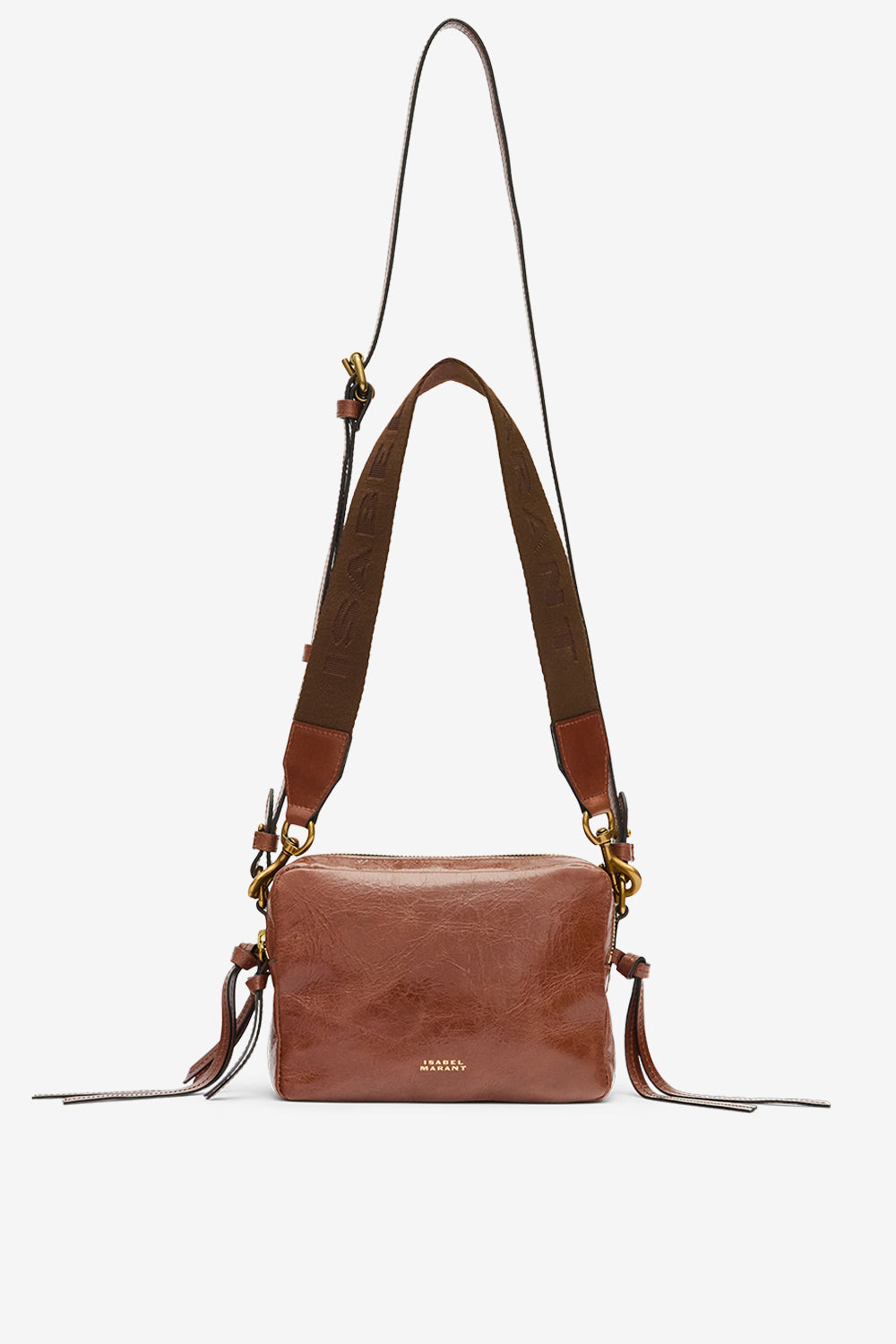 Bolso wardy camera de cuero suave brillante - Chocolate - Woman - 6