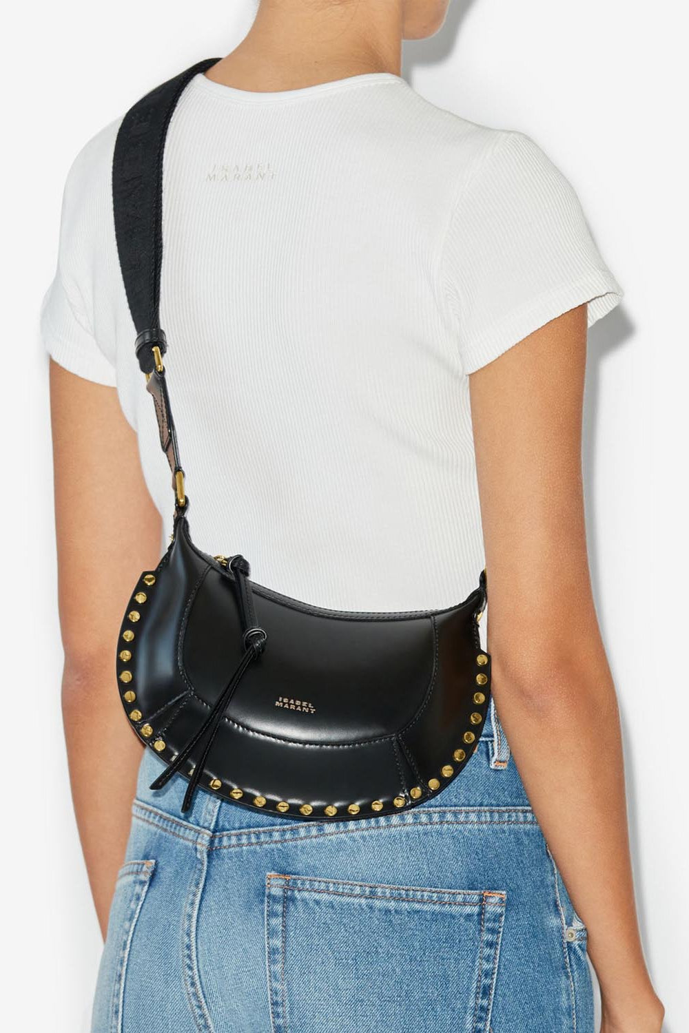 Mini moon レザー製 ショルダー バゲットバッグ - 黒 - Woman - 3