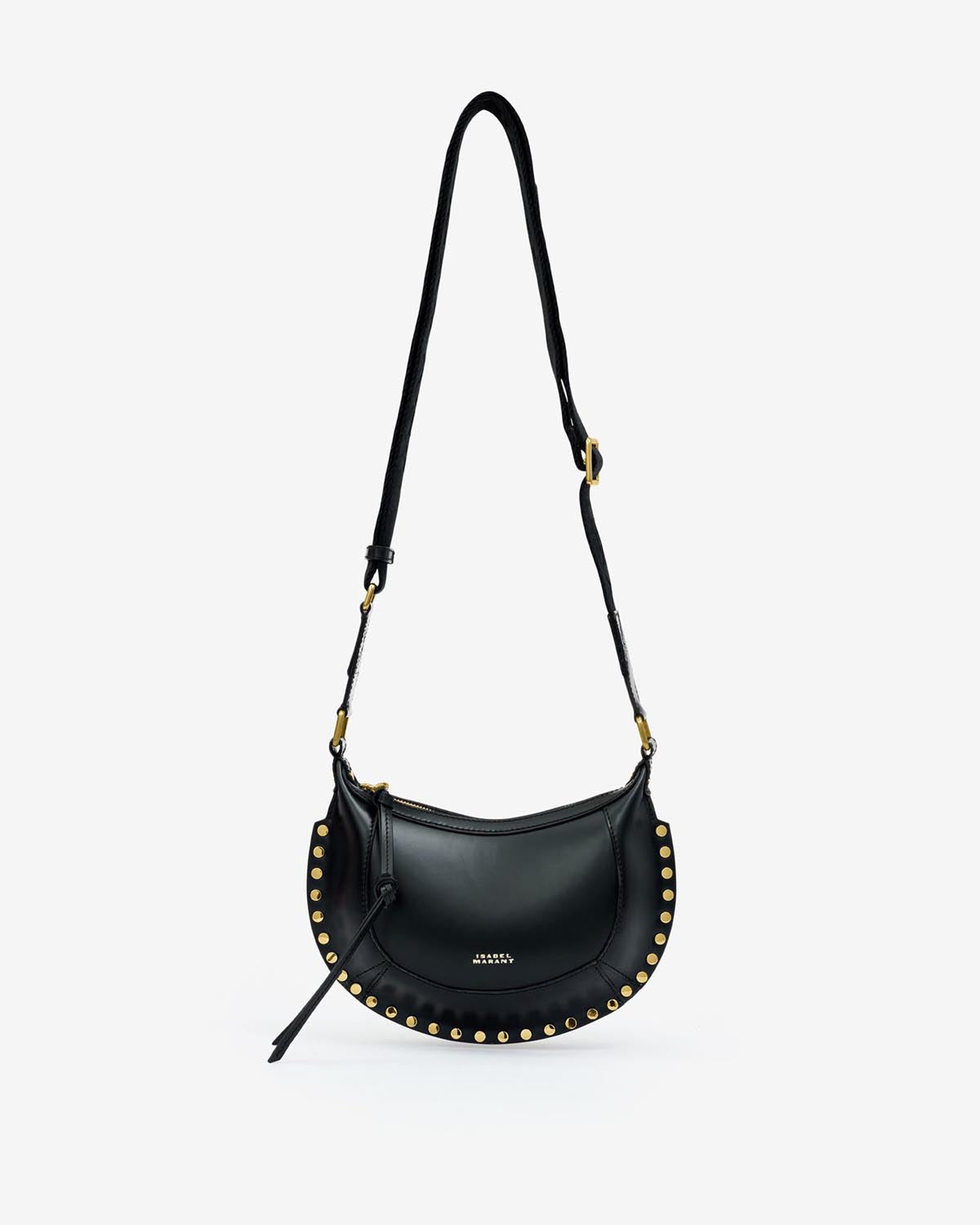 Mini moon soft leather baguette shoulder bag - Black - Woman - 9