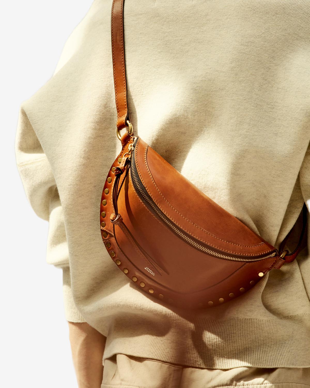 Skano belt bag in calfskin leather - Cognac - Woman - 4
