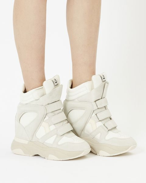 Isabel Marant Balskee High Top Leather Sneakers White