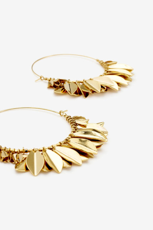 Metal Shiny Leaf Earrings