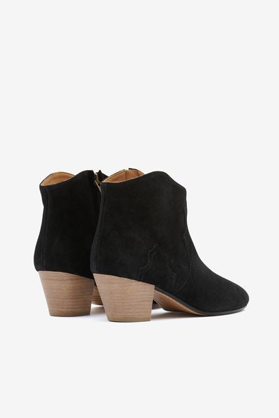 Botas bajas de piel de becerro dicker - Negro lavado - Woman - 3