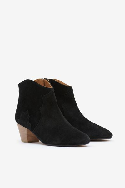 Botas bajas de piel de becerro dicker - Negro lavado - Woman - 5