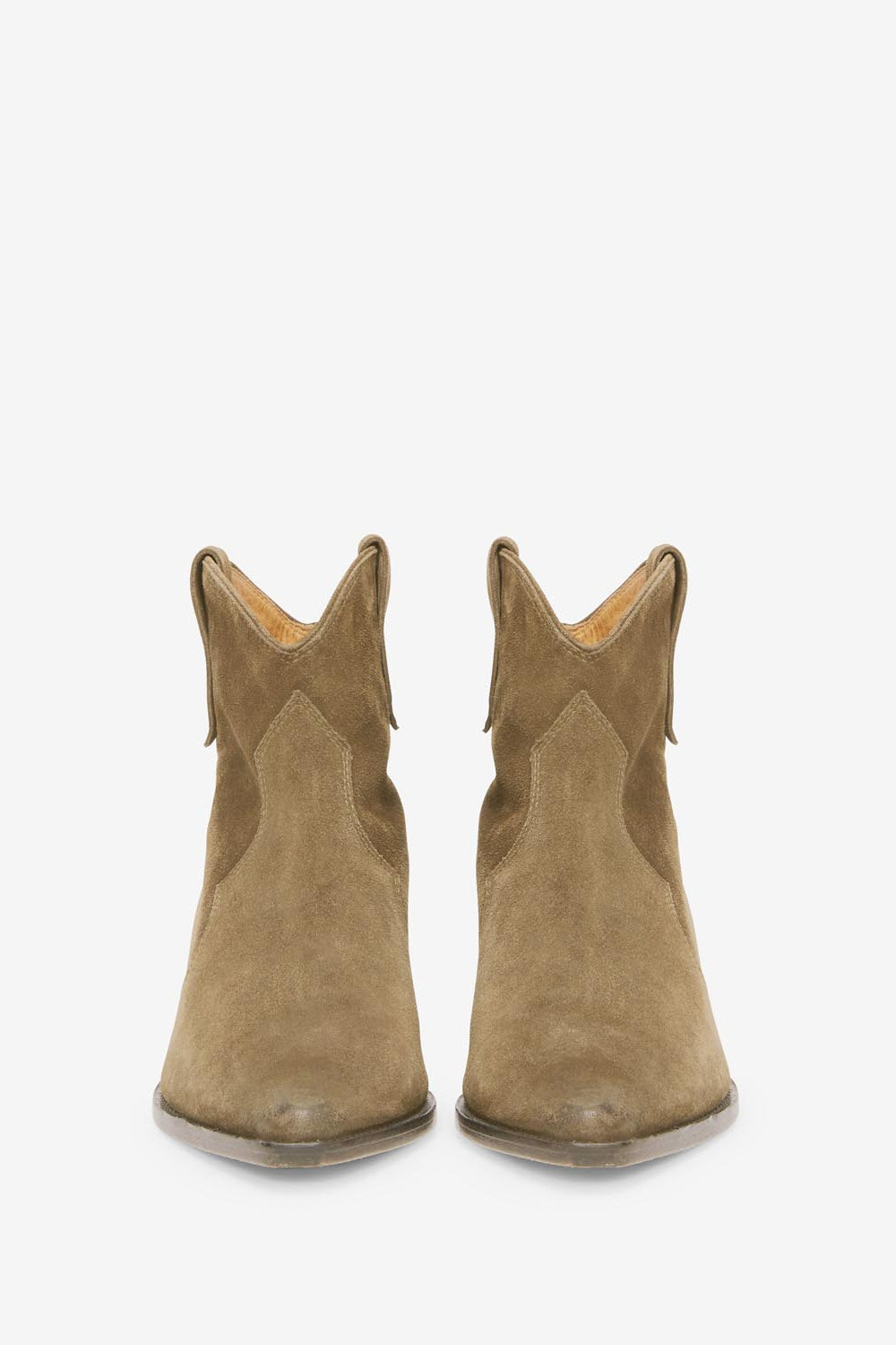 Dewina suede calfskin leather cowboy boots - Taupe - Woman - 4