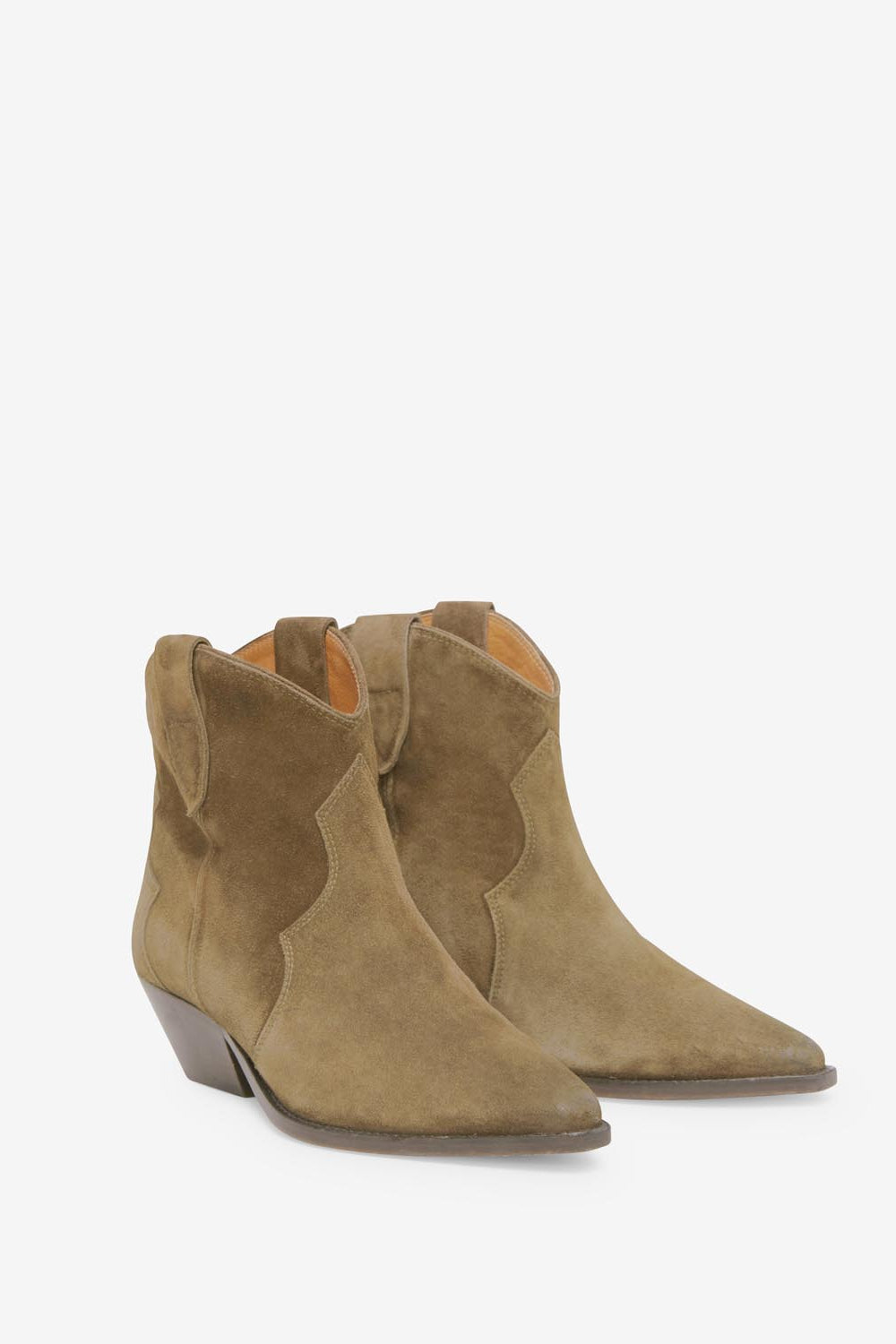 Dewina suede calfskin leather cowboy boots - Taupe - Woman - 3