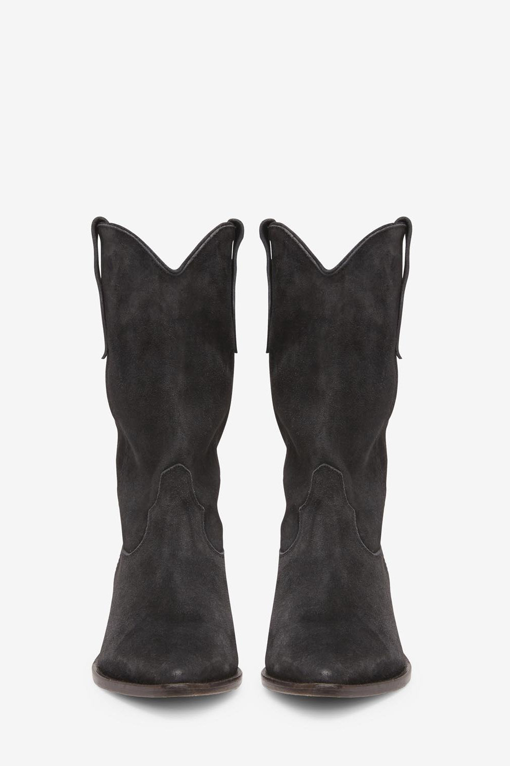 Duerto suede calfskin leather cowboy boots - Black - Woman - 4