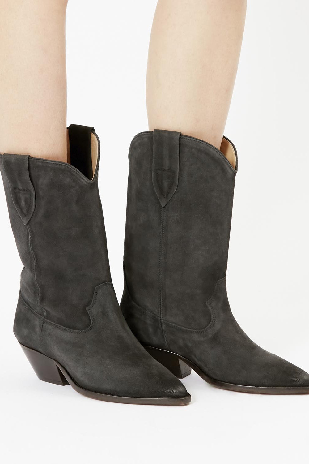 Duerto suede calfskin leather cowboy boots - Black - Woman - 5