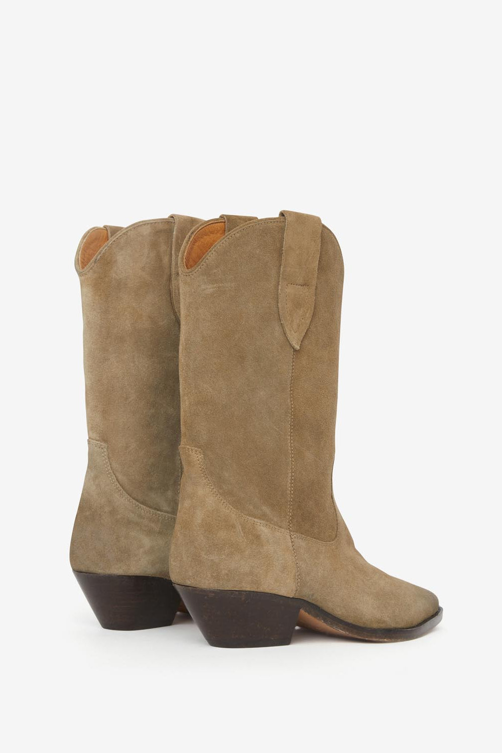 Duerto suede calfskin leather cowboy boots - Taupe - Woman - 2