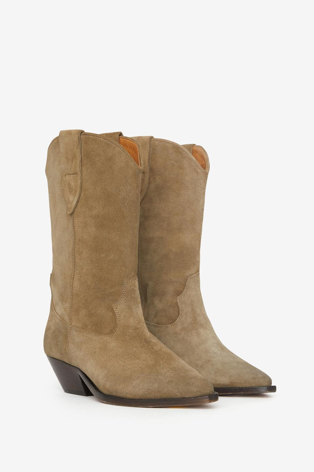 Duerto suede calfskin leather cowboy boots - Taupe - Woman - 3