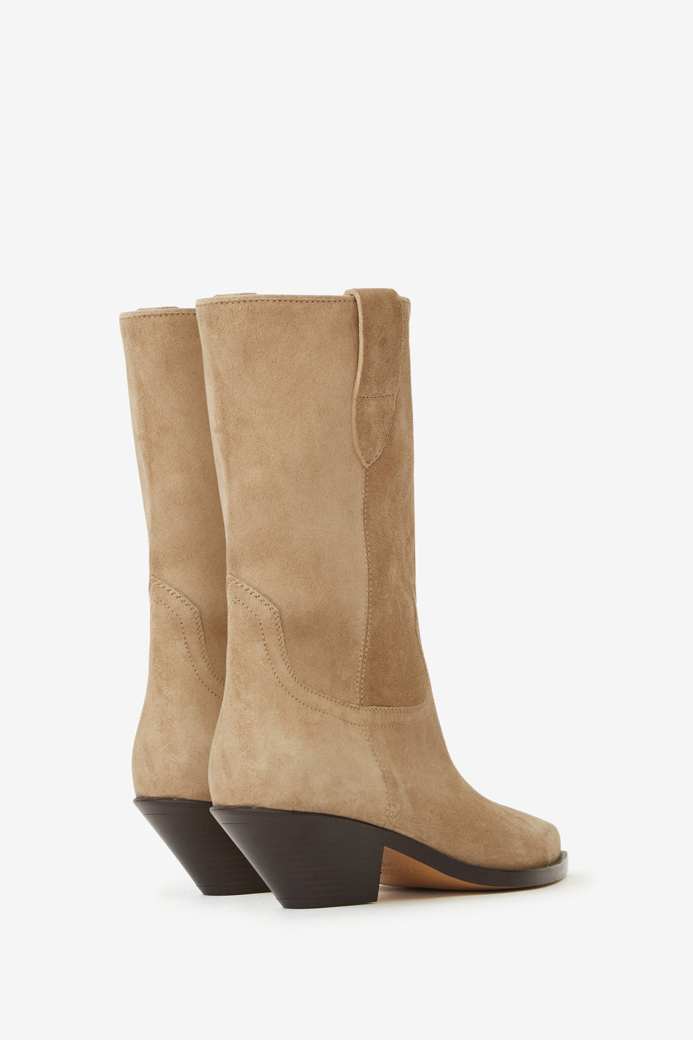 Bottes santiag dahope en cuir de veau velours  - Beige clair - Woman - 2