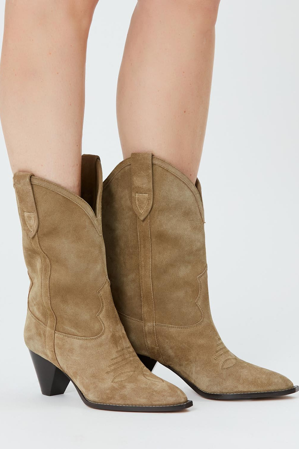 Luliette suede leather ankle boots - Taupe - Woman - 5