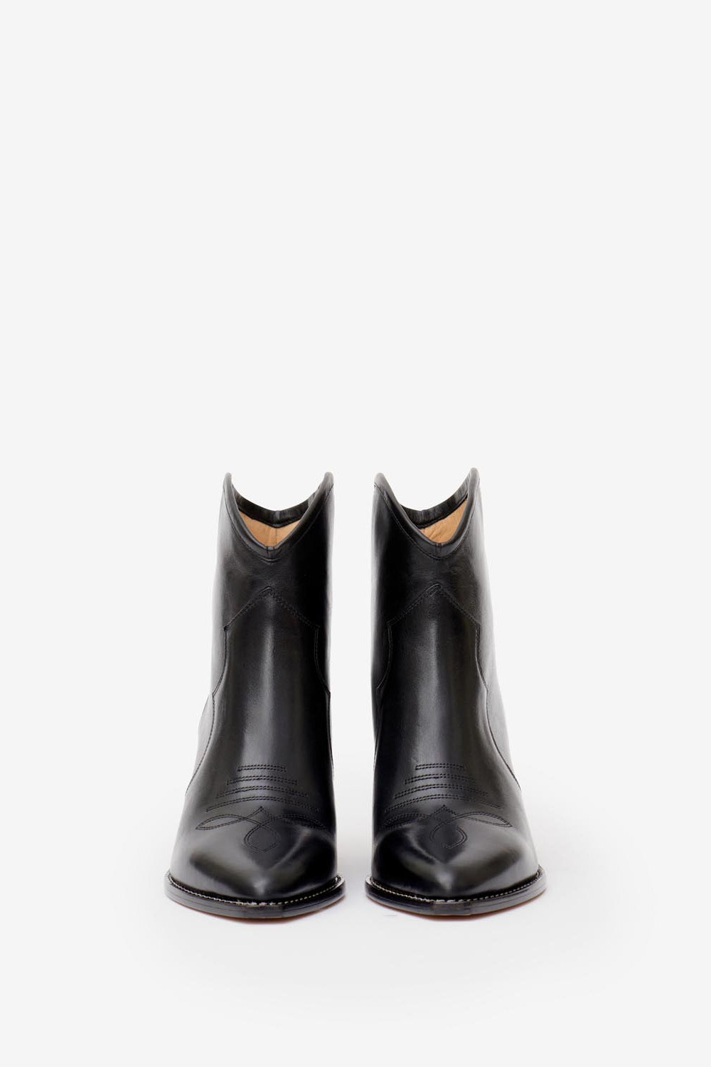 다리조 가죽 힐 카우보이 부츠 - 검은색 - Woman - 4