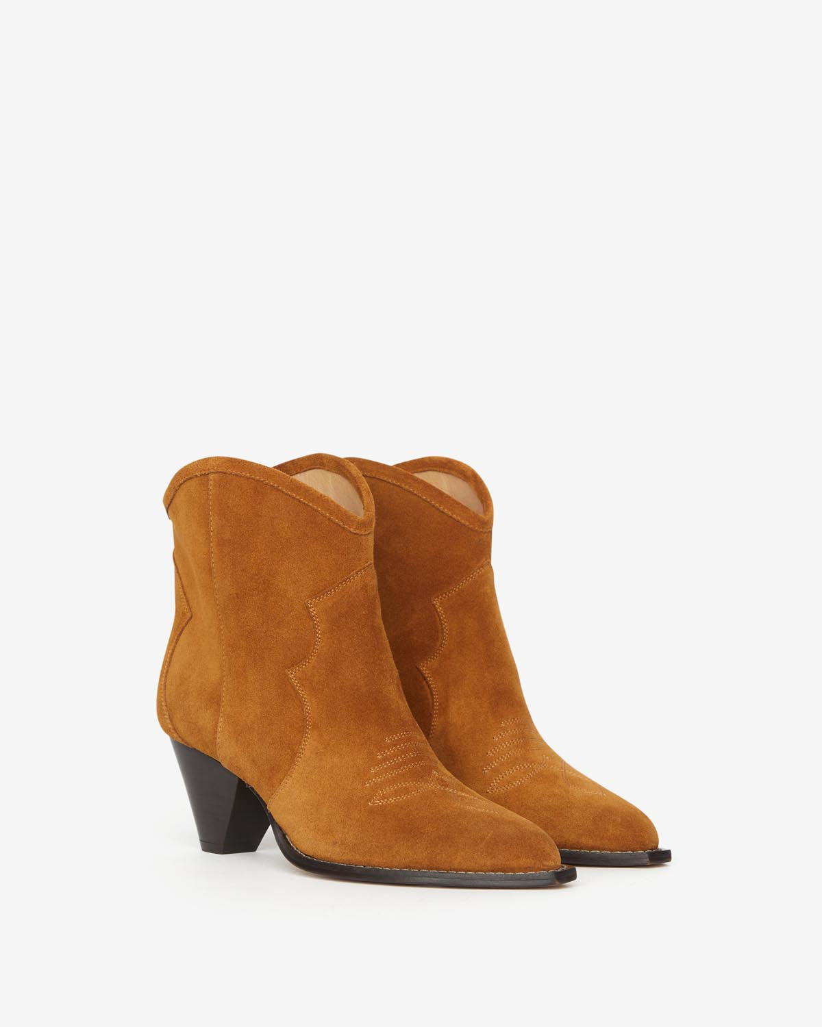 Botas tejanas bajas con tacón darizo - Cognac - Woman - 3