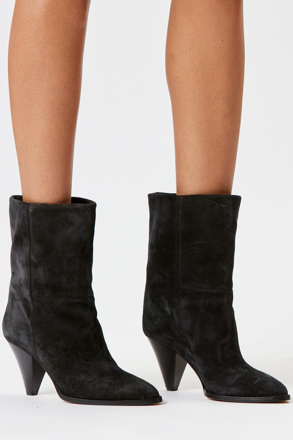 Bottes en cuir velours rouxa - Noir - Woman - 9