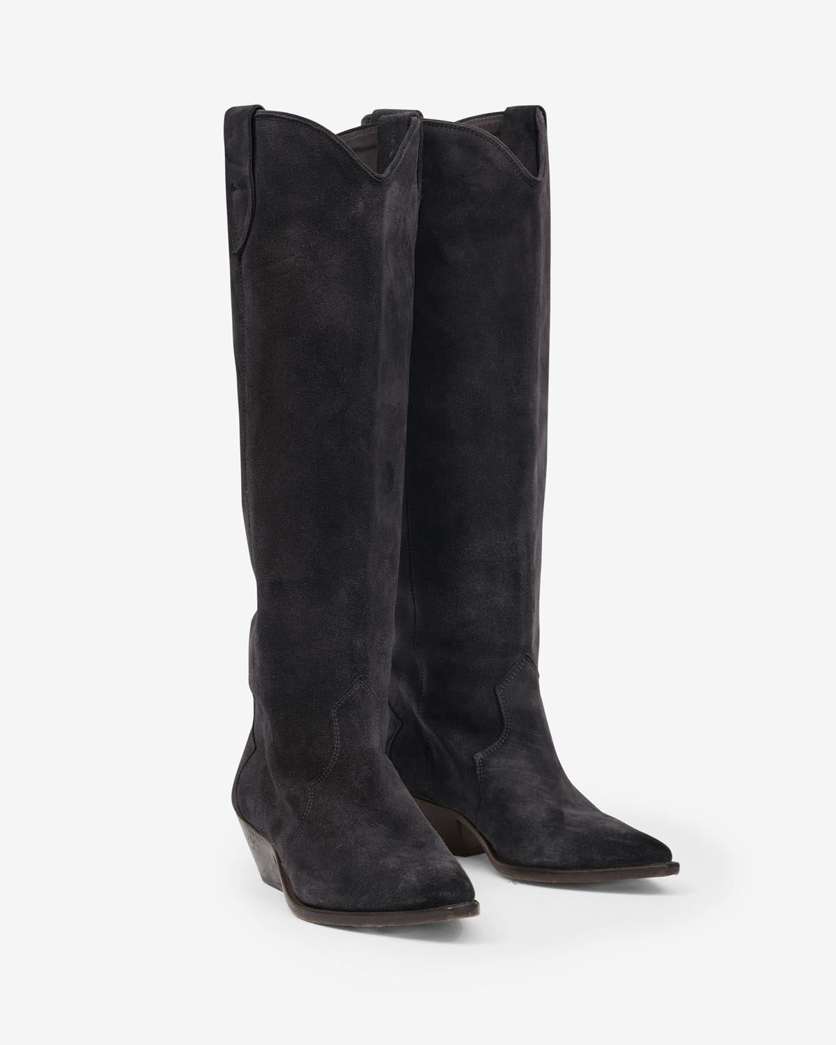 Denvee cowboy boots in suede calfskin leather - Black - Woman - 6