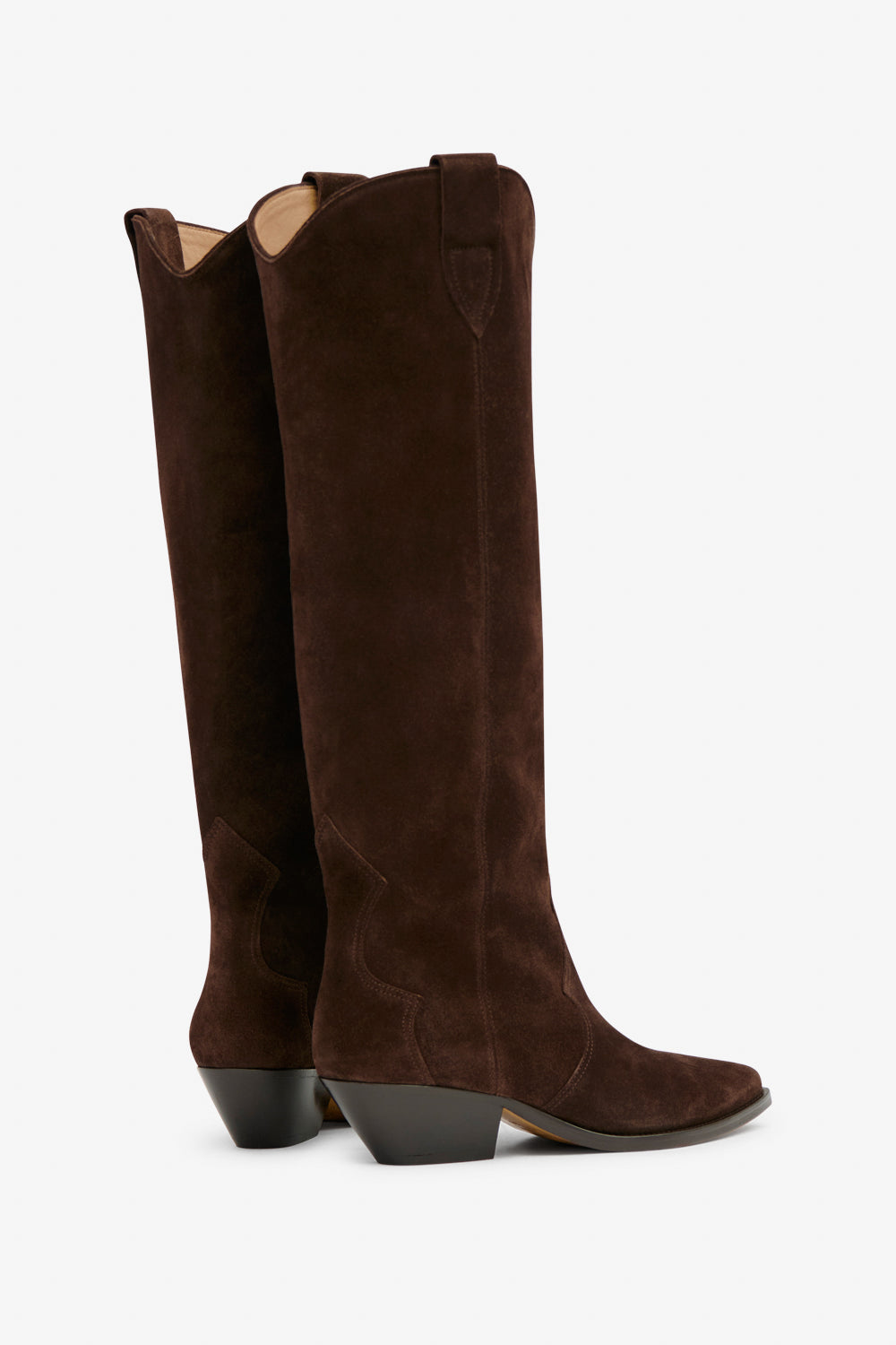 Botas de cowboy de gamuza de piel de becerro denvee - Chocolate - Woman - 2